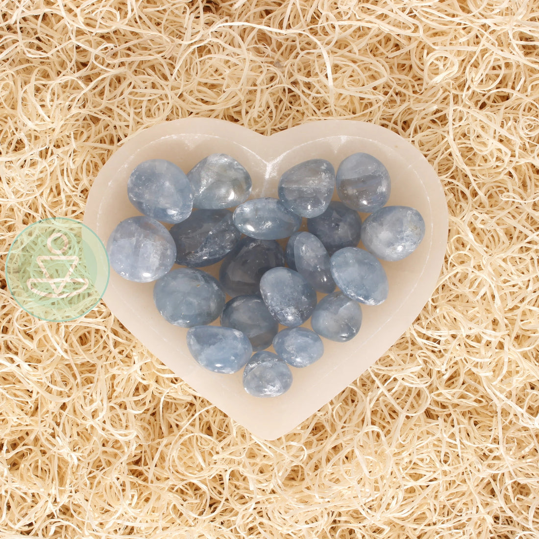 Celestite in a bowl