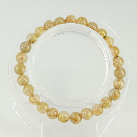 Gold Rutilated Quartz Bracelet 6mm