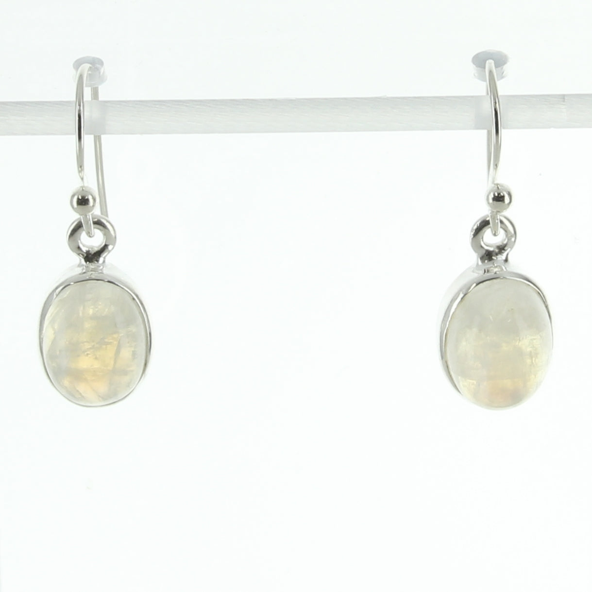 Moonstone Rainbow Oval Earrings