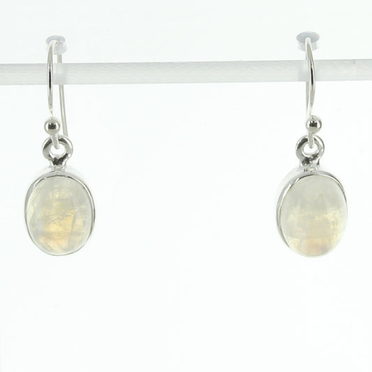 Moonstone Rainbow Oval Earrings