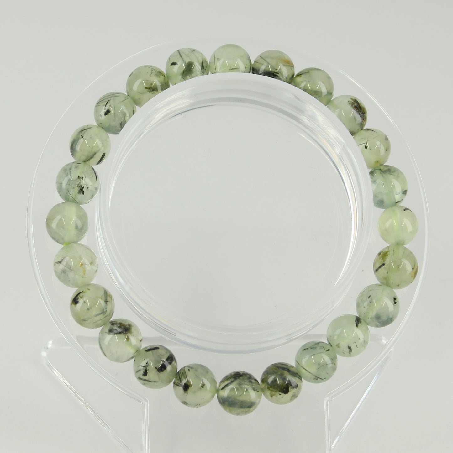 Prehnite W/ Black Epidote Bracelet 8mm