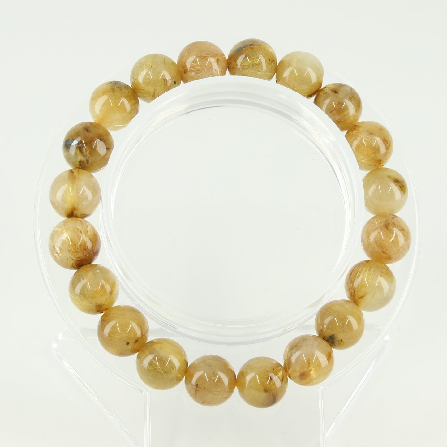 Gold Rutilated Quartz Bracelet 10mm