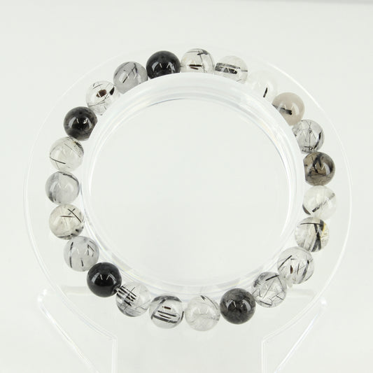 Tourmalated Black Quartz Bracelet 8mm