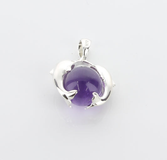 Amethyst Dolphin Spinner Pendant