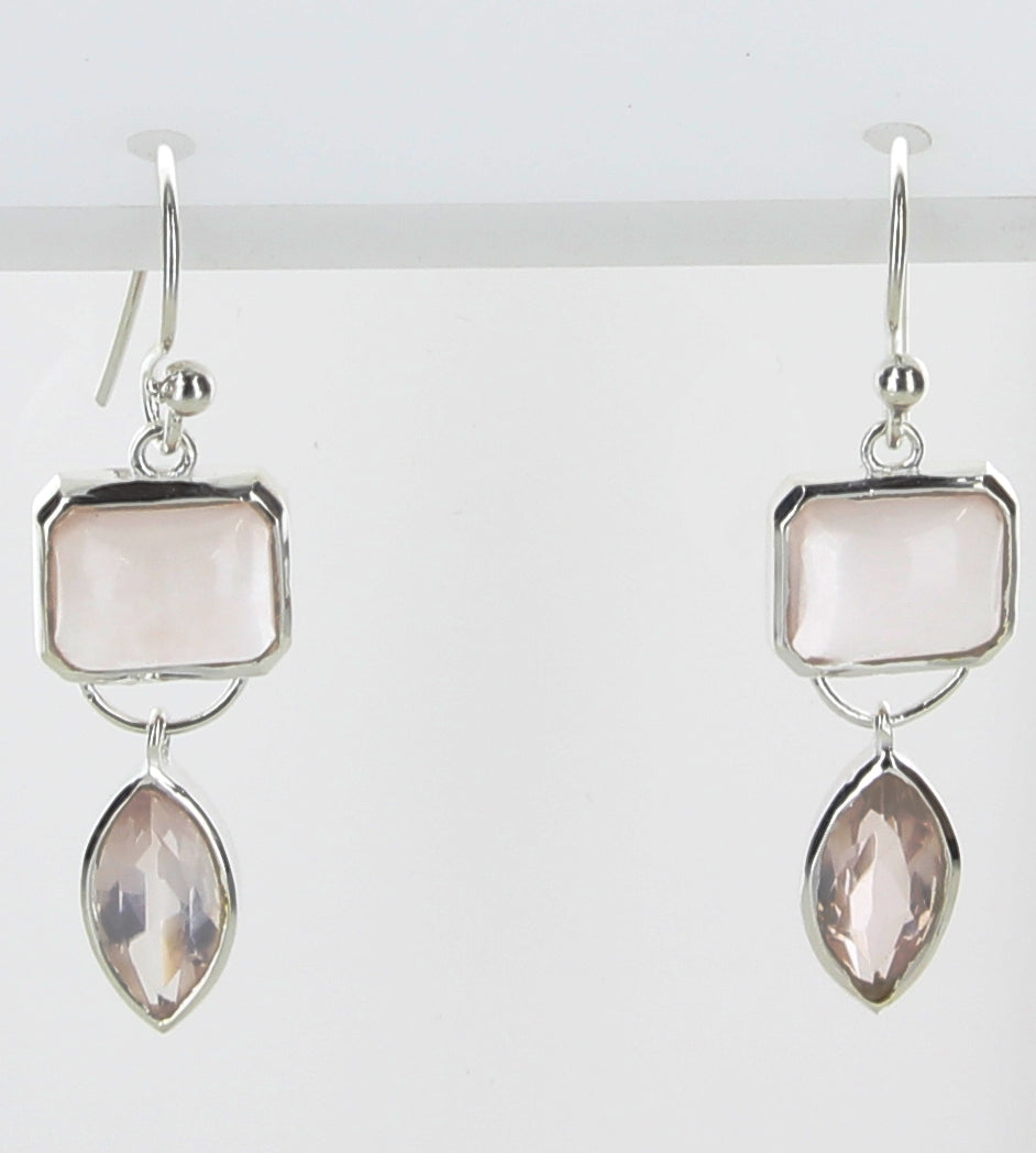 Rose Quartz Teardrop Earrings